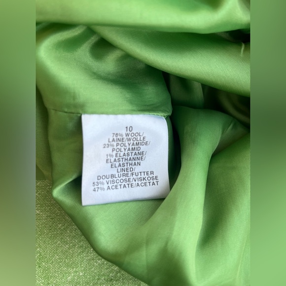 Precis Petite Designer Blazer Career Collared Jacket Women's Wool Green 10P / 8P - Picture 3 of 10